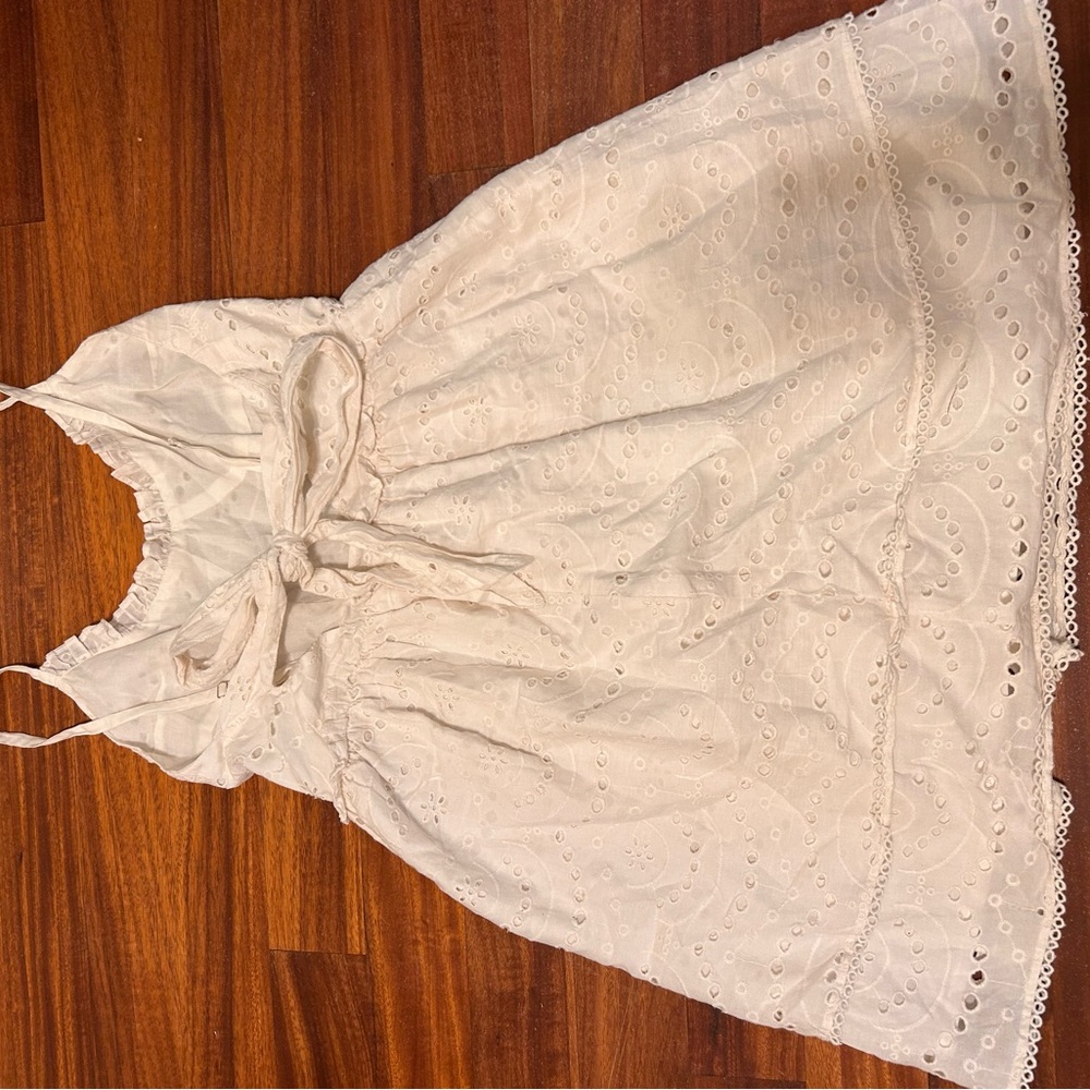 Elegant White Eyelet Kids Dress